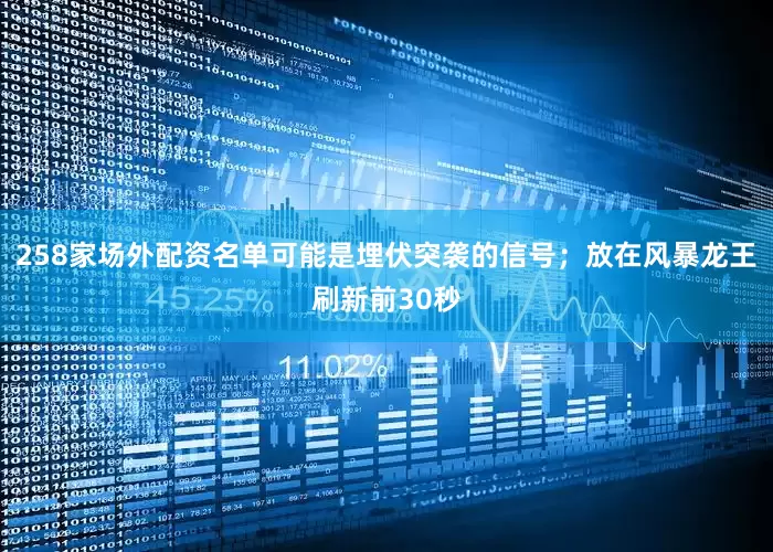 258家场外配资名单可能是埋伏突袭的信号；放在风暴龙王刷新前30秒