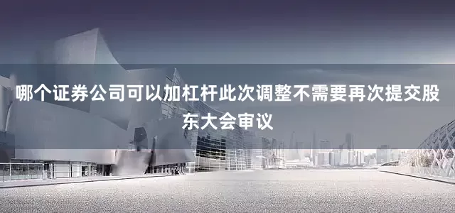 哪个证券公司可以加杠杆　　此次调整不需要再次提交股东大会审议